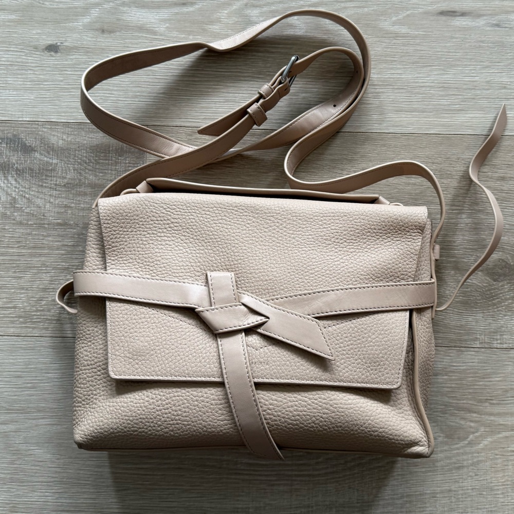 AllSaints Beige Leather Crossbody Bag
